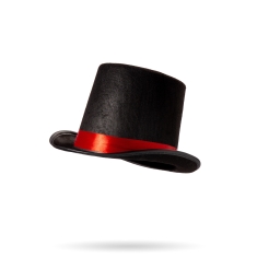 Cilinderhoed zwart-rood