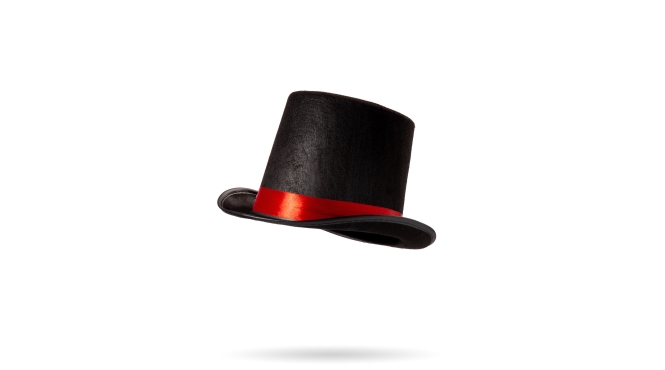 Cilinderhoed zwart-rood