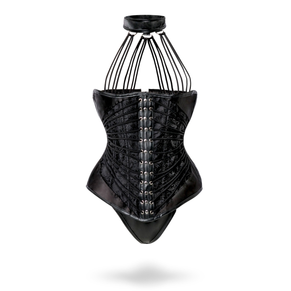 Underbust corset met slipje kunstleer