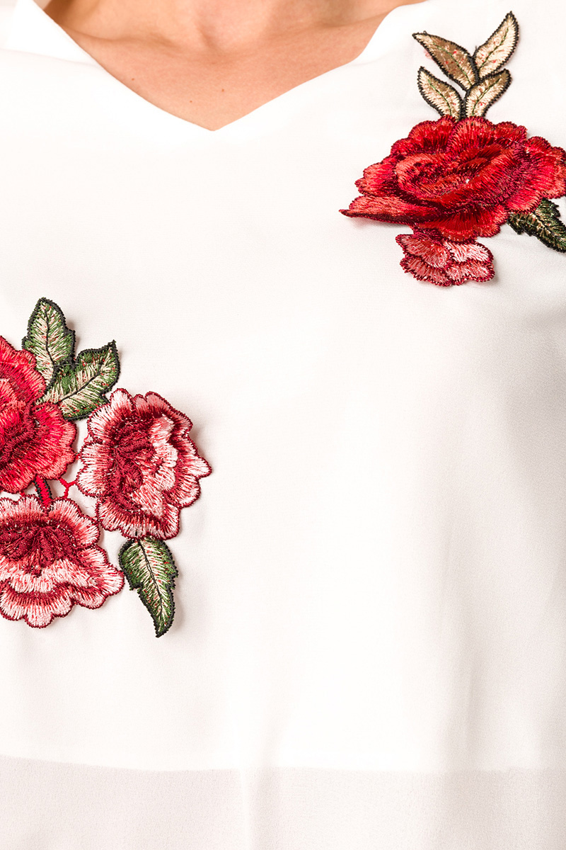 zomerblouse wit roos