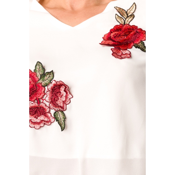 zomerblouse wit roos