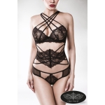 3-delige zwarte lingerieset riempjes 3-delige zwarte lingerieset riempjes