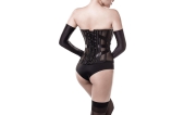 3-delige corsetset gestreept