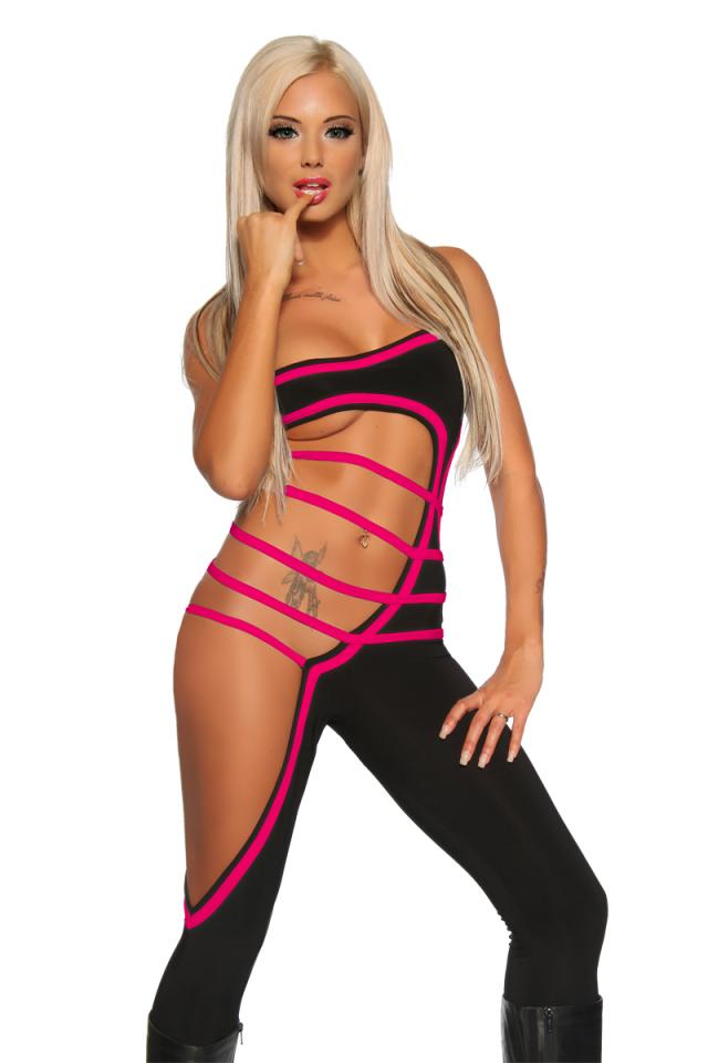 Gogo jumpsuit zwart-roze