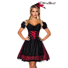 Premium dirndl zwart/ rood met blouse