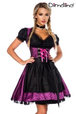 Premium dirndl paars/ zwart met blouse