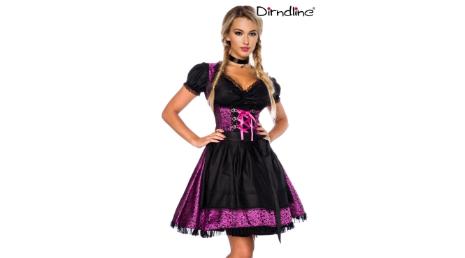 Premium dirndl paars/ zwart met blouse