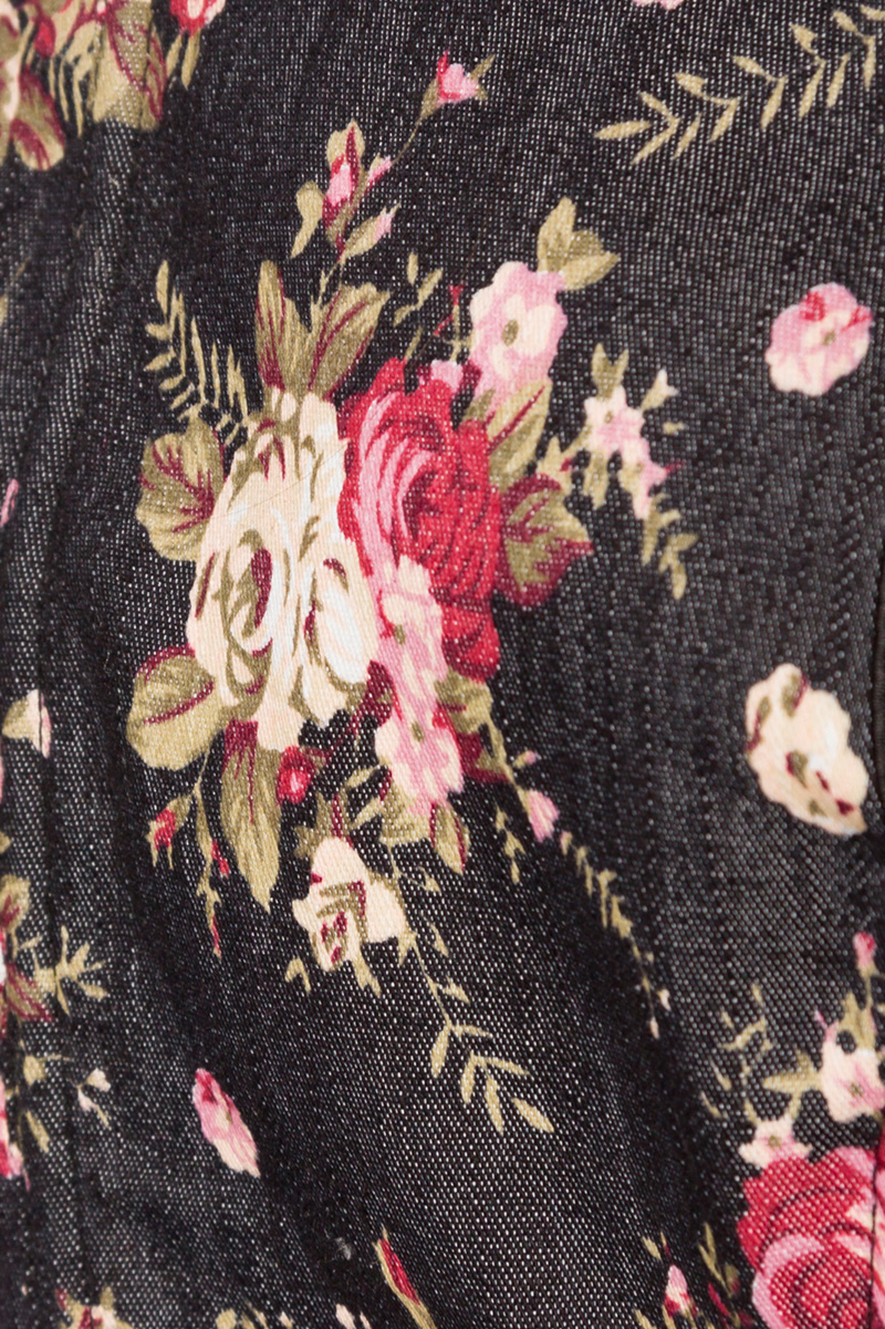 Premium dirndl zwart/roze bloem met blouse