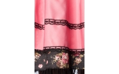 Premium dirndl zwart/roze bloem met blouse
