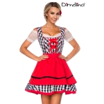 Traditionele Minidirndl rood/zwart geruit Traditionele Minidirndl rood/zwart geruit