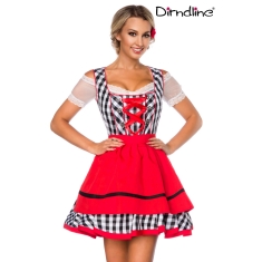 Traditionele Minidirndl rood/zwart geruit