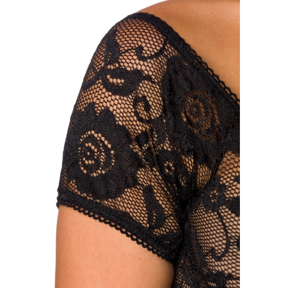 Dirndl blouse transparant zwart kant
