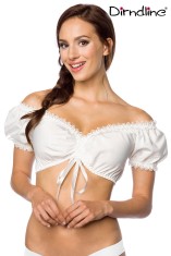 Dirndl blouse pofmouw wit