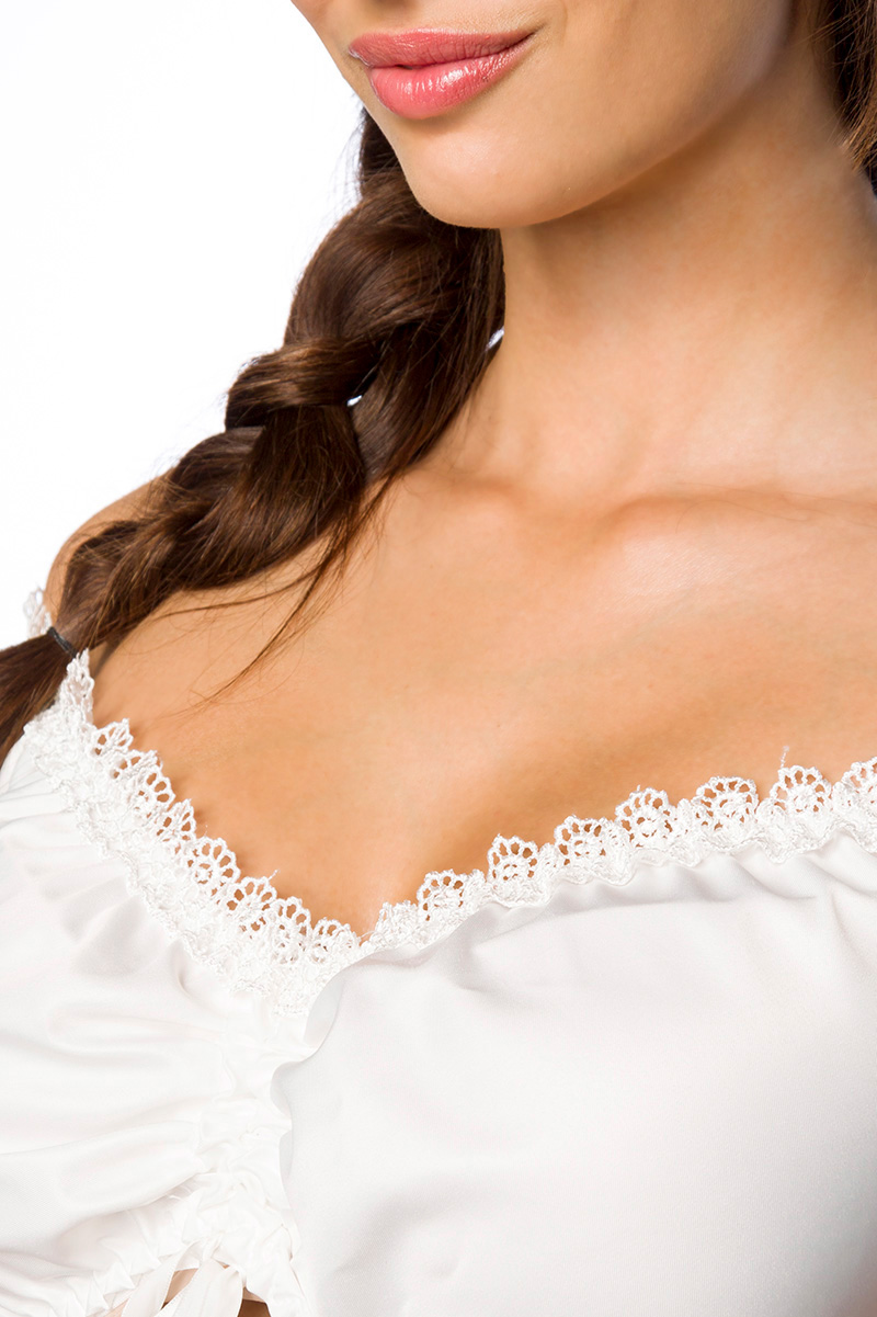Dirndl blouse pofmouw wit