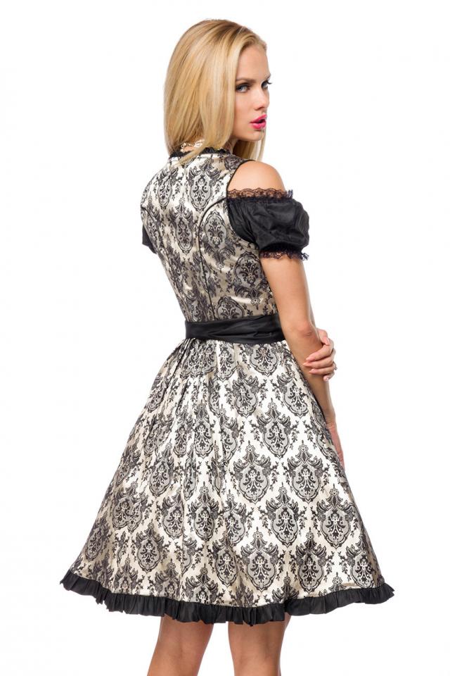 Feestelijke brokaat dirndl zwart
