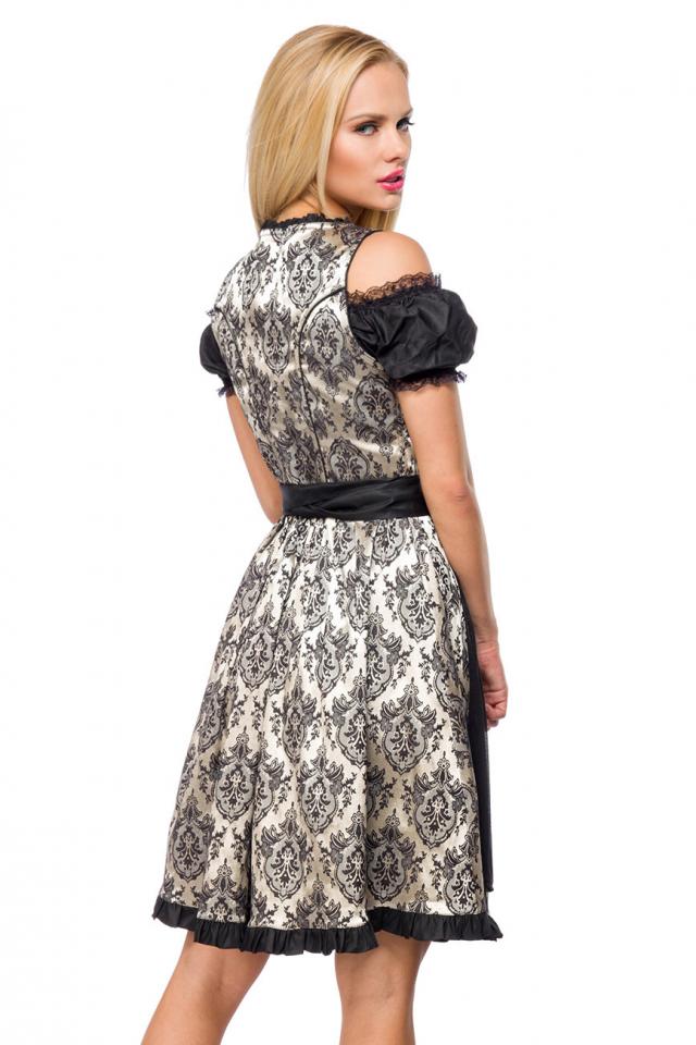 Feestelijke brokaat dirndl zwart