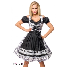 Dirndl jurk zwart/wit