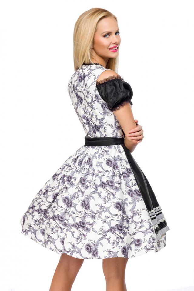 Dirndl jurk zwart/wit