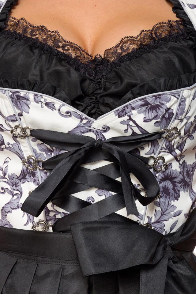 Dirndl jurk zwart/wit
