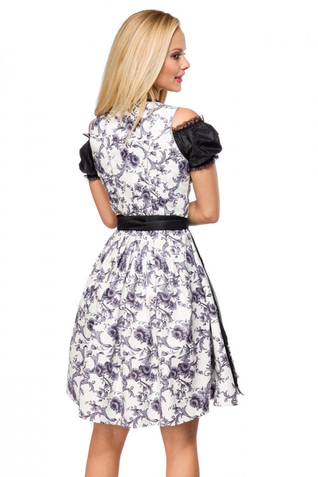 Dirndl jurk zwart/wit