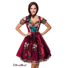 Dirndl bordeaux inclusief kanten blouse