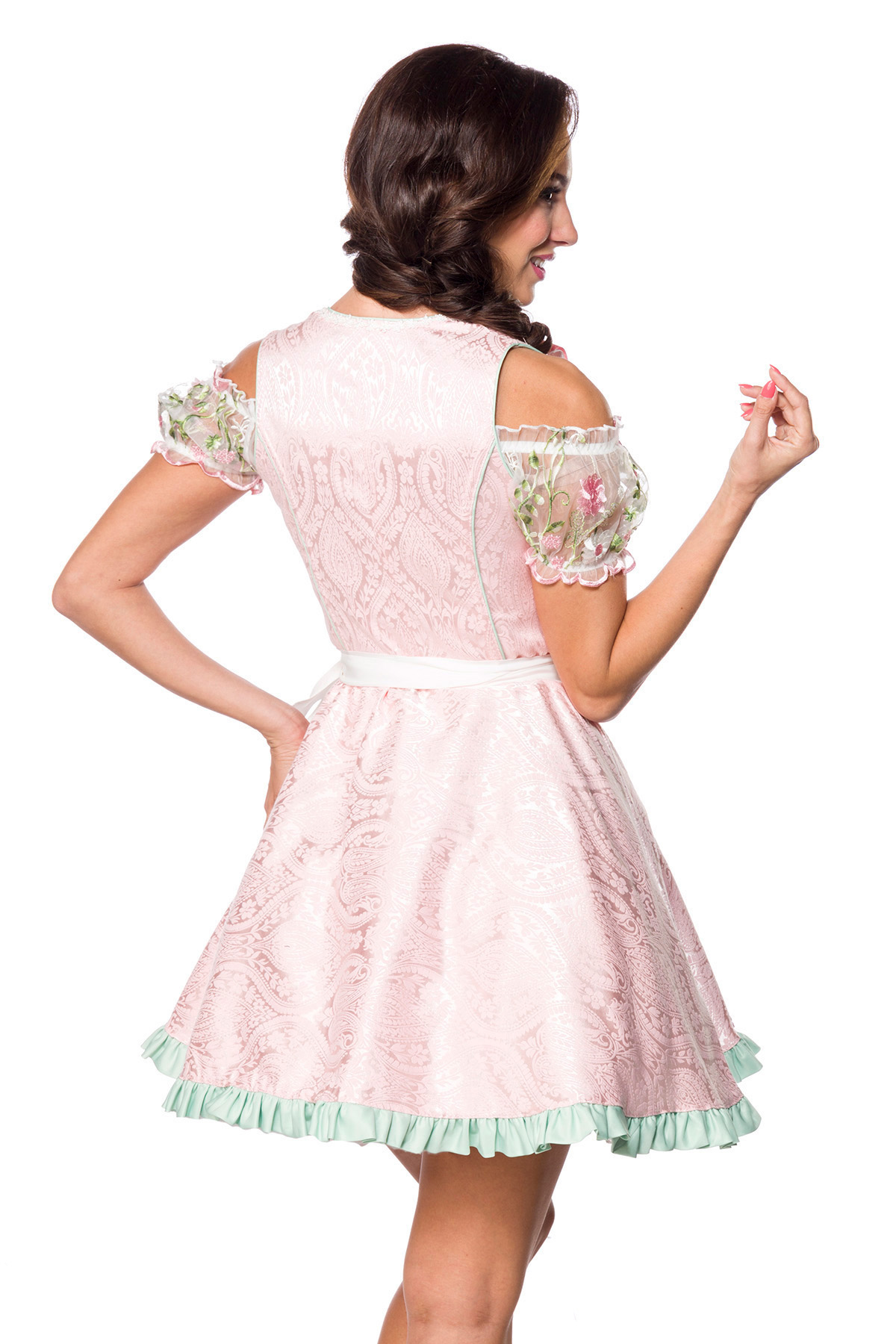 Mini dirndl inclusief kanten blouse roze