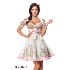 Mini brokaat dirndl inclusief kanten blouse