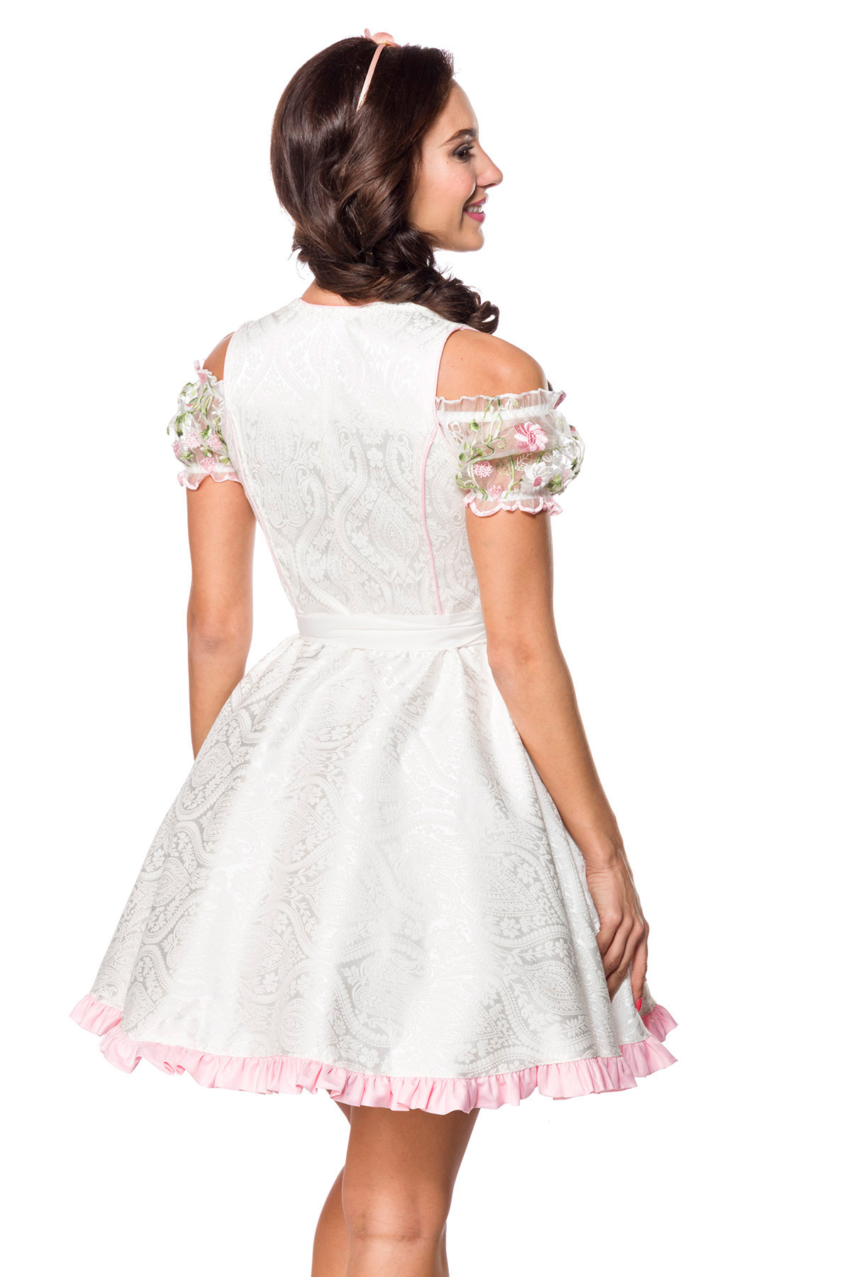 Mini brokaat dirndl inclusief kanten blouse
