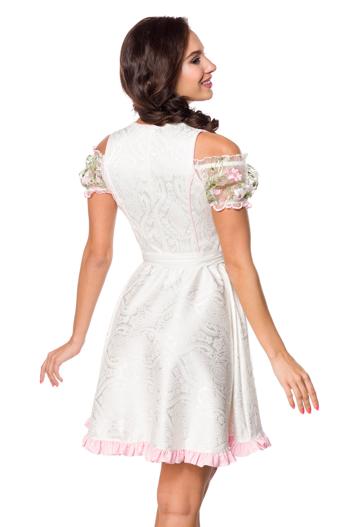 Mini brokaat dirndl inclusief kanten blouse