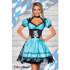 Premium dirndl met blouse blauw/zwart