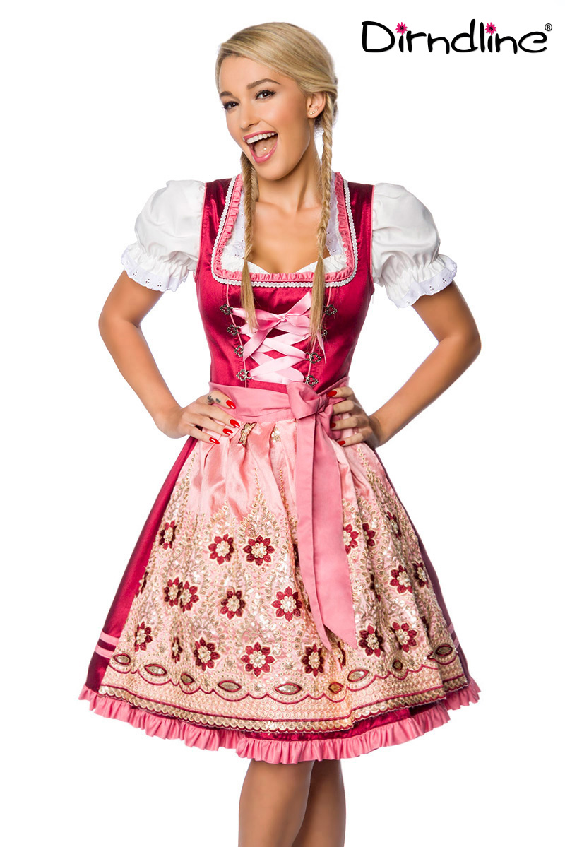 Premium Dirndl roze/rood