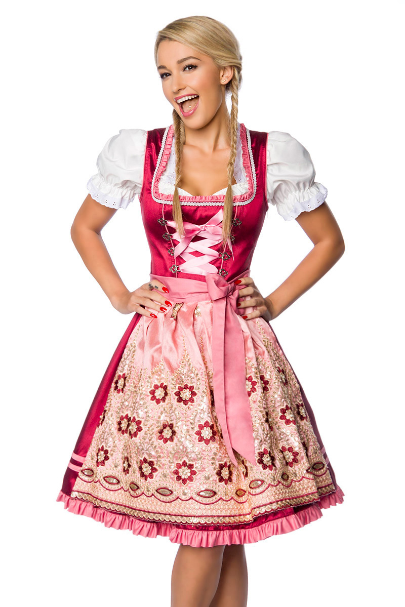 Premium Dirndl roze/rood