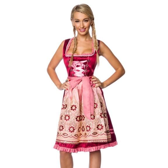 Premium Dirndl roze/rood