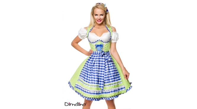 Onderborstdirndl met geruite schort