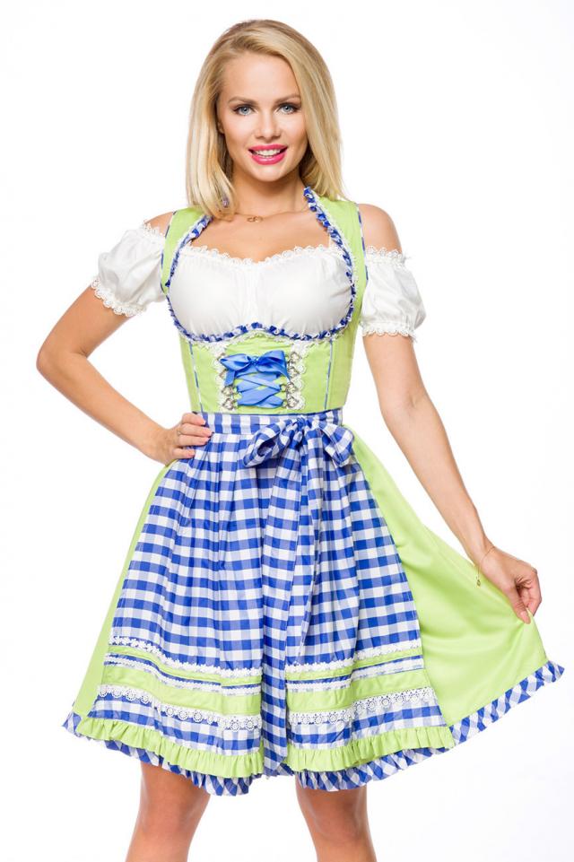Onderborstdirndl met geruite schort