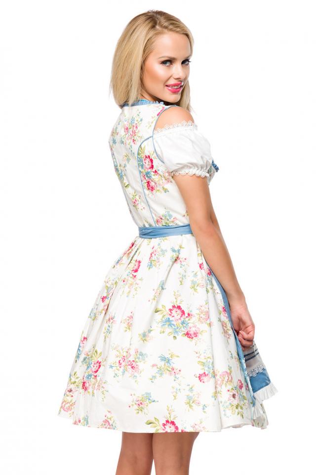 Dirndl romantische bloemen wit
