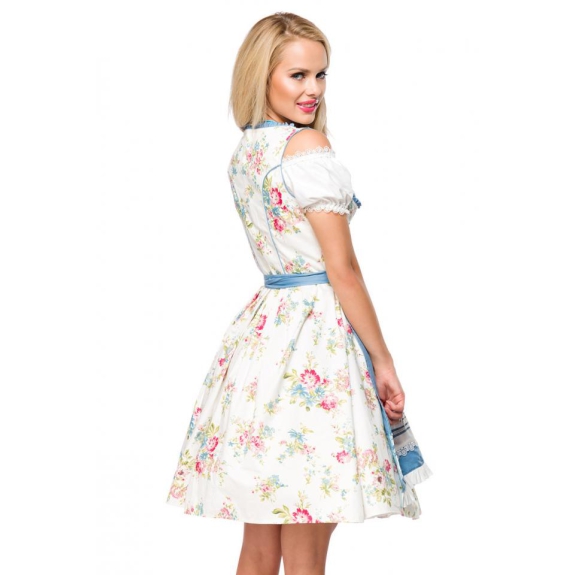 Dirndl romantische bloemen wit