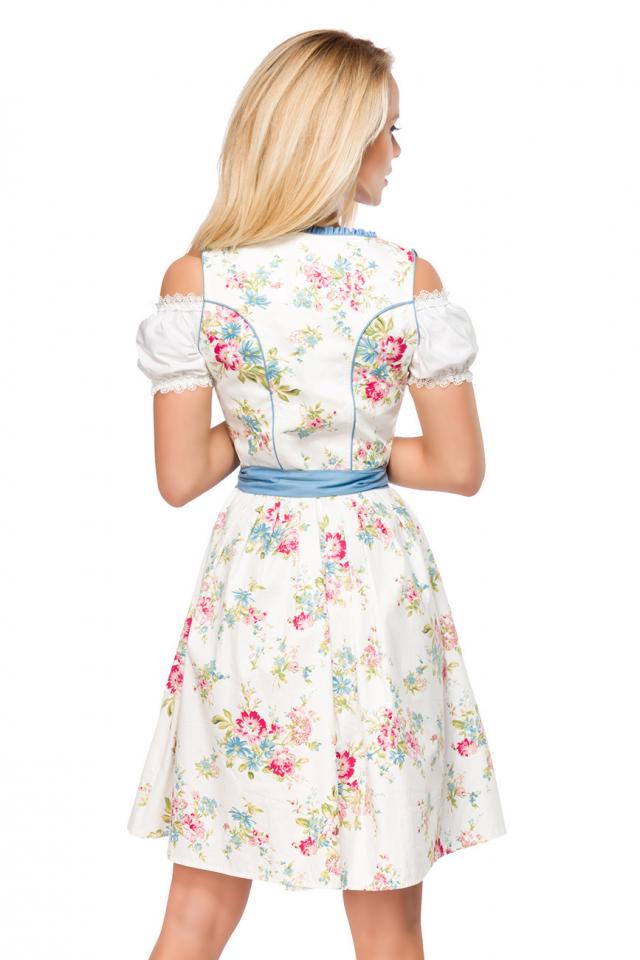 Dirndl romantische bloemen wit
