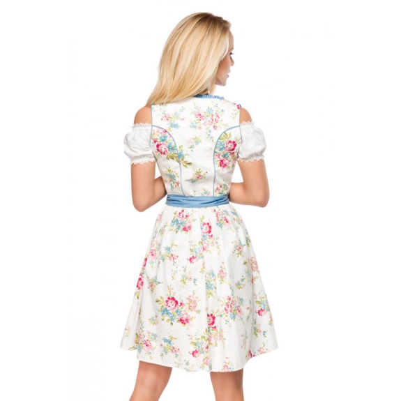 Dirndl romantische bloemen wit