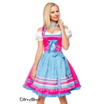 Dirndl jurk roze met geruit schort Dirndl jurk roze met geruit schort