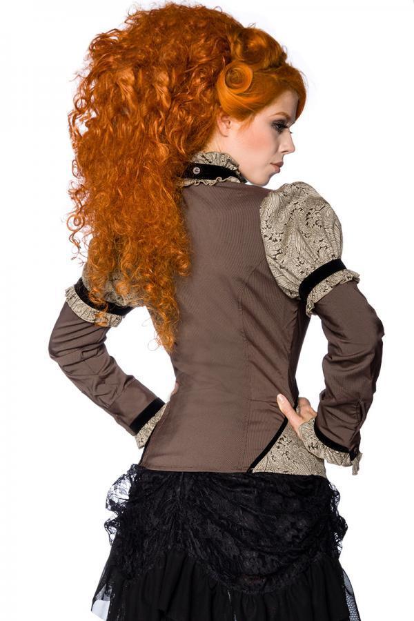 Steampunk-blouse met jabot