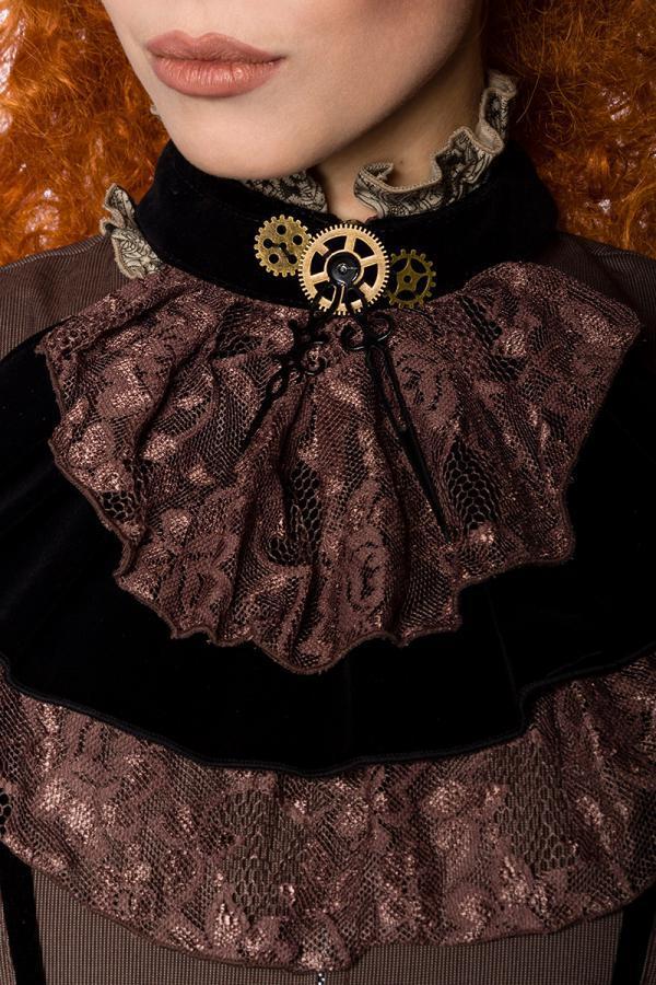 Steampunk-blouse met jabot