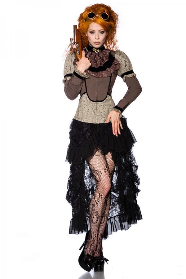 Steampunk-blouse met jabot