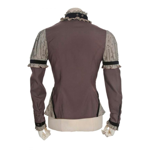 Steampunk-blouse met jabot