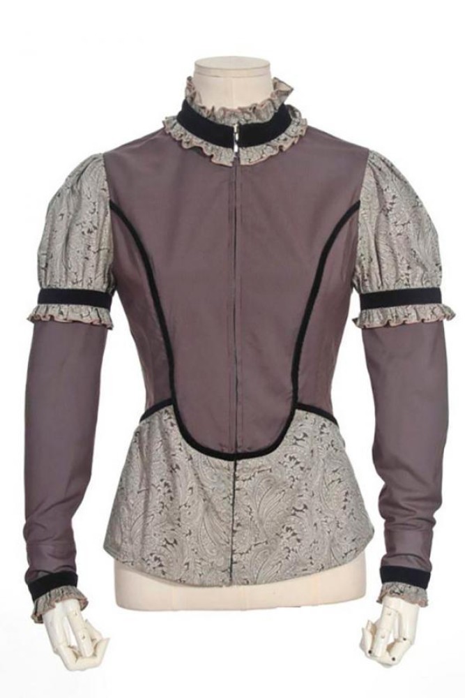 Steampunkblouse met jabot Burlesque online