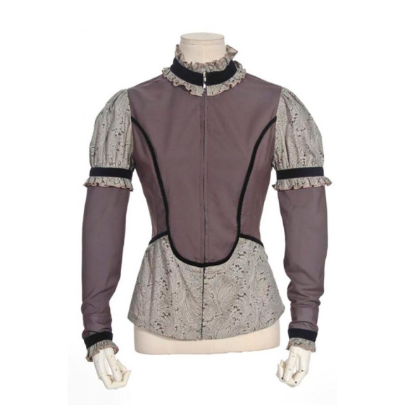 Steampunk-blouse met jabot