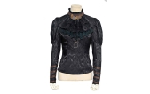 Steampunk-blouse met afneembare jabot