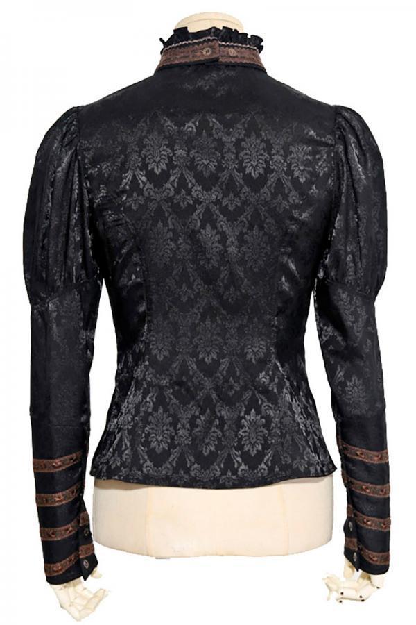 Steampunk-blouse met afneembare jabot