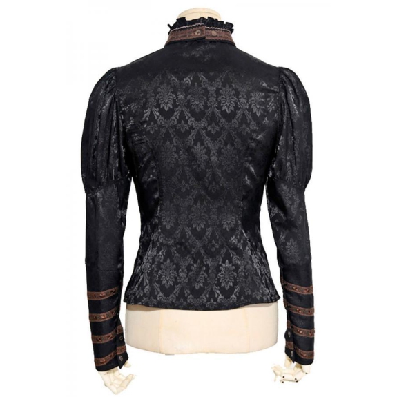Steampunk-blouse met afneembare jabot