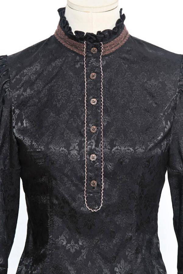 Steampunk-blouse met afneembare jabot